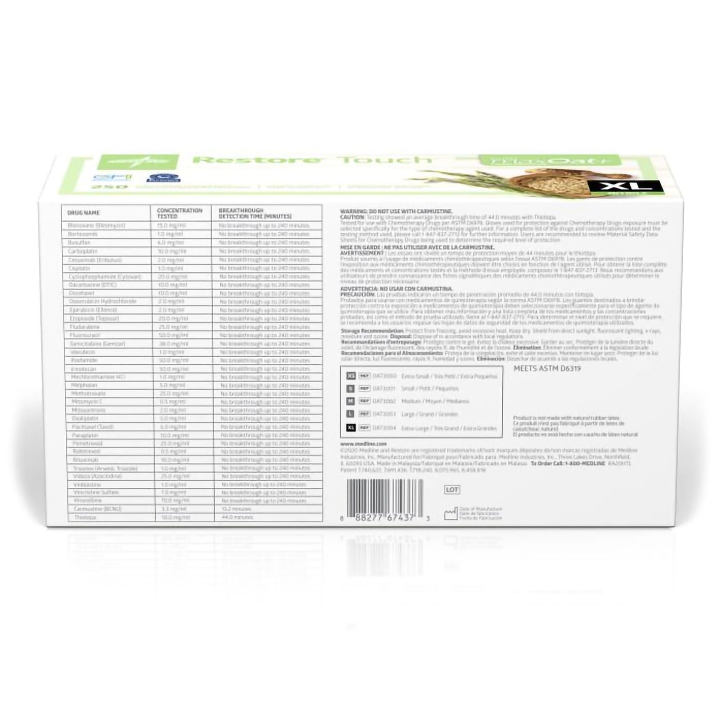 GLOVE, EXAM NITRL XLG OAT CHEMO (250EA/BX 10BX/CS)