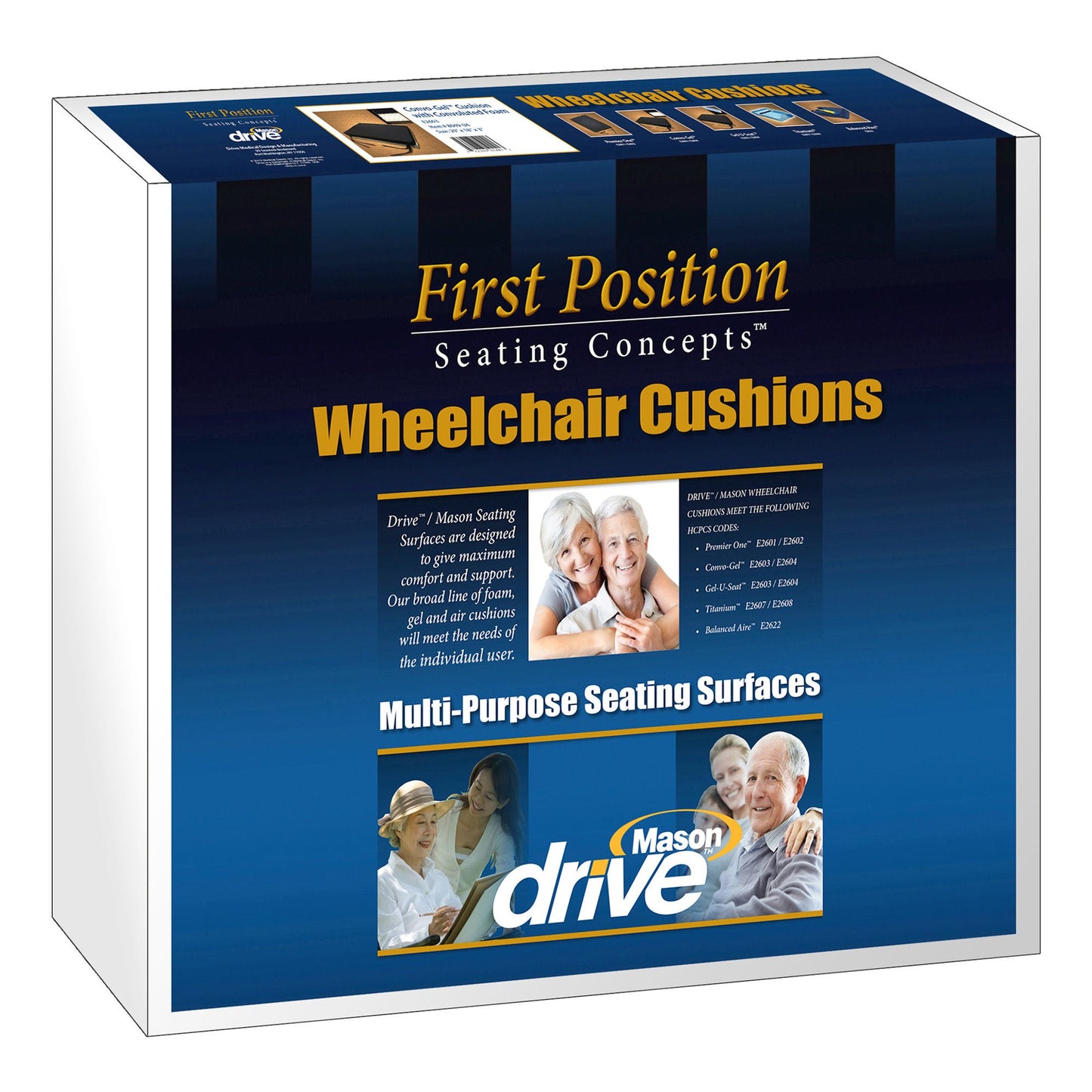 CUSHION, PREMIER ONE F/WHEELCHAIR 16"X16"X3" (4/CS)