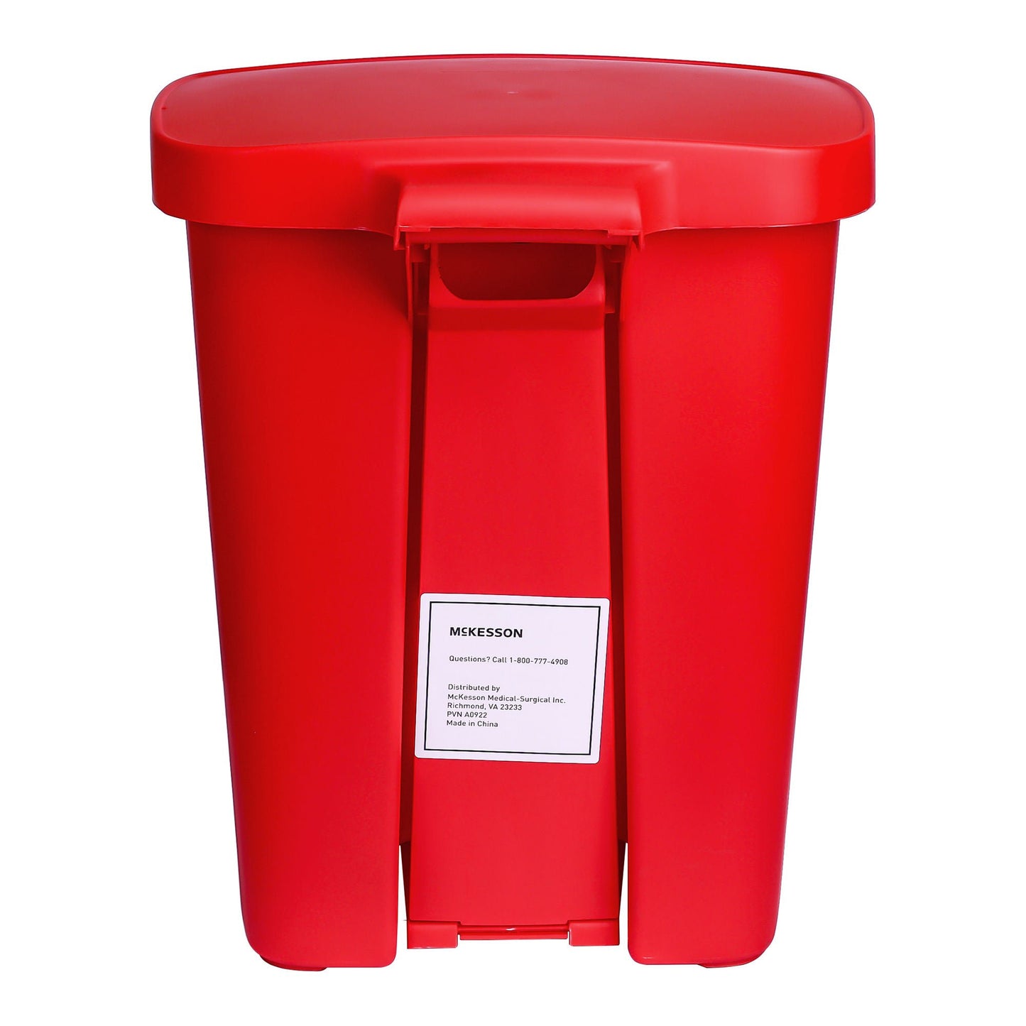 WASTECAN, STEP-ON RECTGL PLAS RED 32QT