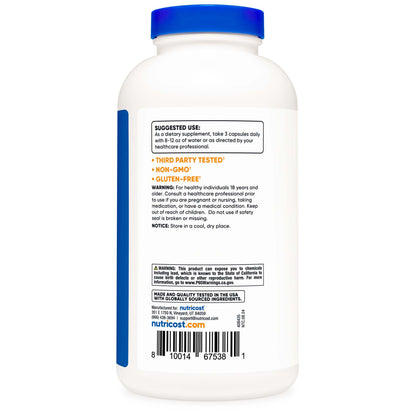 VITAMIN, CAP PSYLLIUM HUSK 500MG (500/BT 12BT/CS)