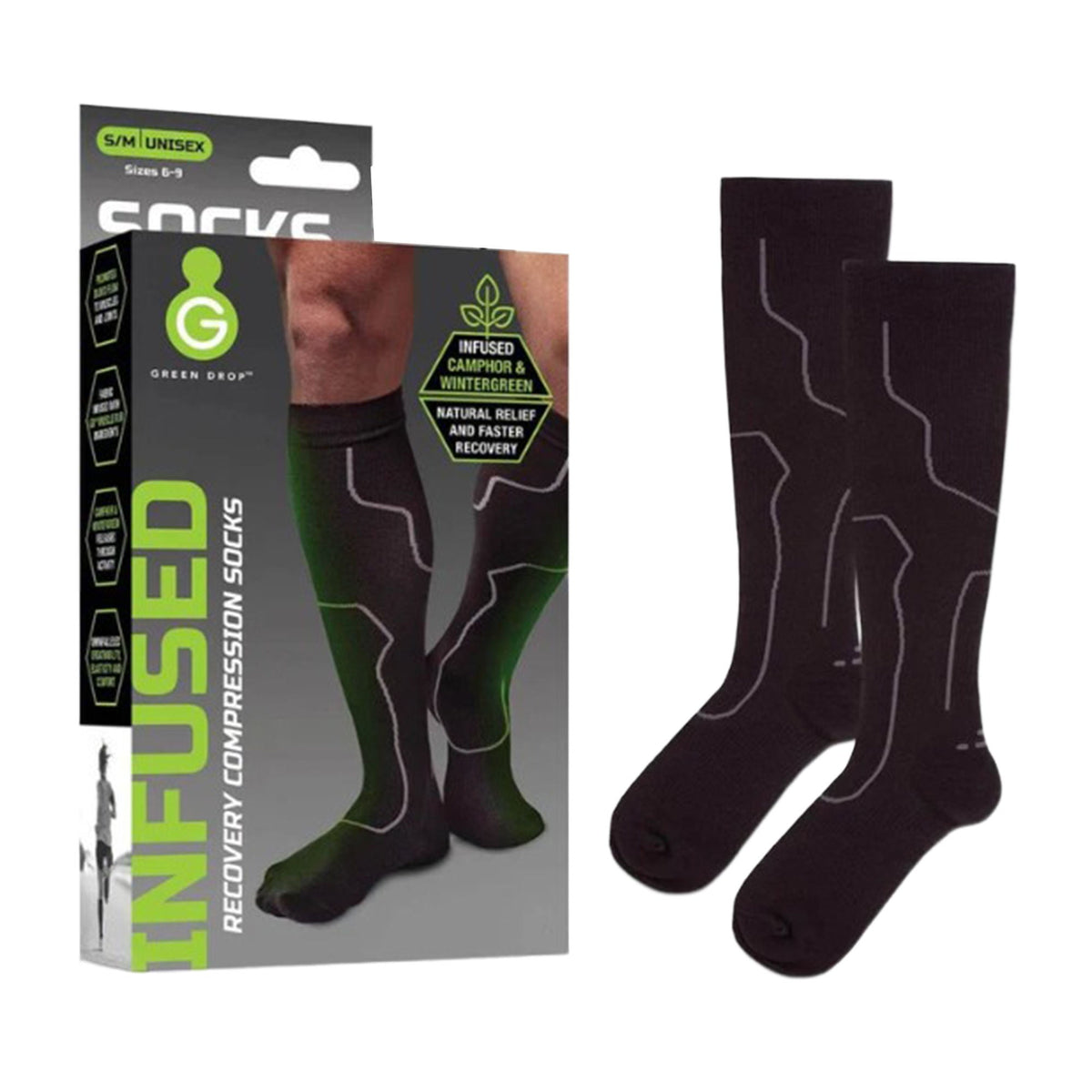 SOCKS, COMPRESSION SM/MED (24PR/CS)