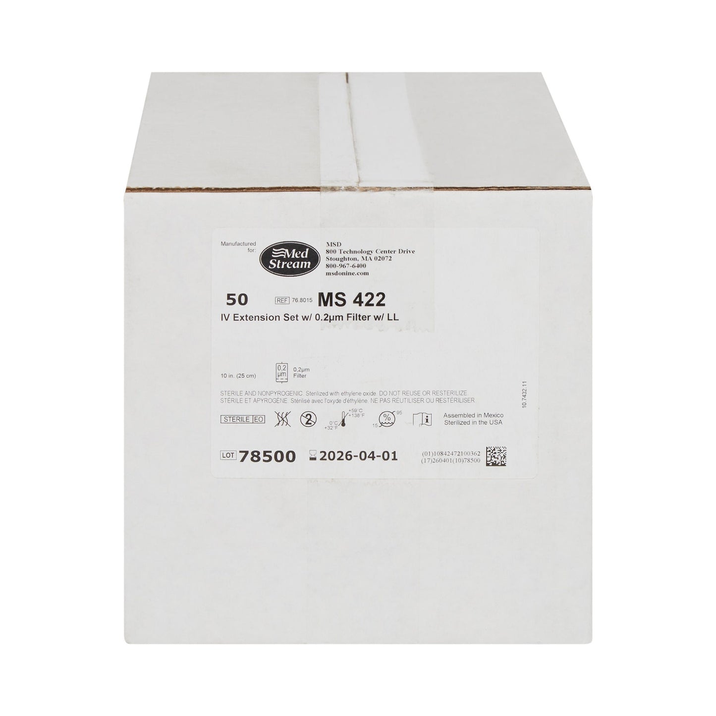 IV EXTENSION SET, STND BORE FILTER .2M M/F LL 10" (50/CS)