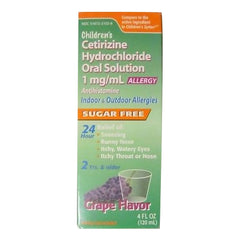 CETIRIZINE HCL, SOL 1MG/ML 4OZ