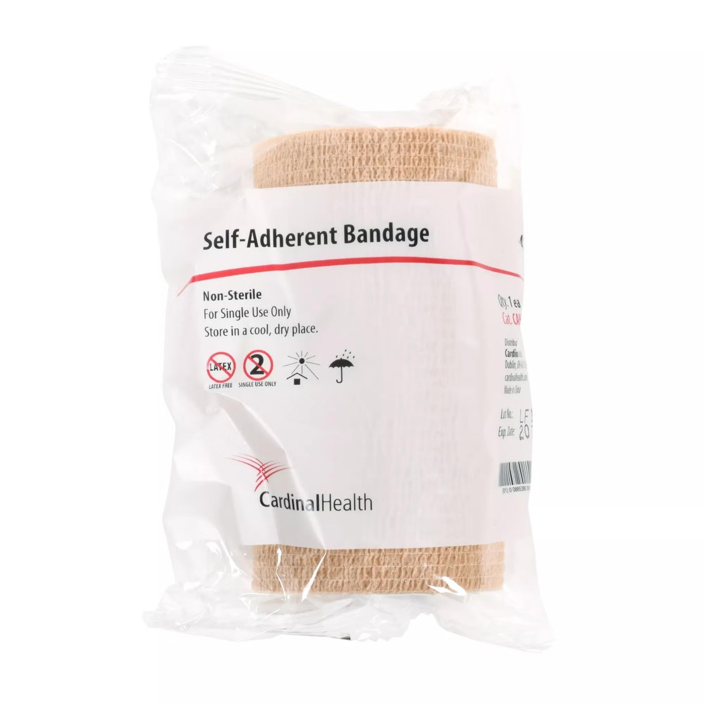 BANDAGE, COHESIVE SELF-ADHERENT N/STR LF TAN 4"X5YD (18/BX)