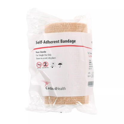 BANDAGE, COHESIVE SELF-ADHERENT N/STR LF TAN 4"X5YD (18/BX)