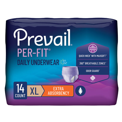 UNDERWEAR, PREVAIL PER-FIT WOMEN 58"-68" XLG (14/BG 4BG/CS)