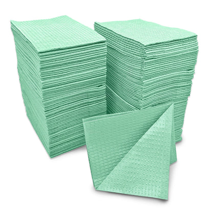TOWEL, POLY 2PLY TIS GRN 13"X18" (500/CS