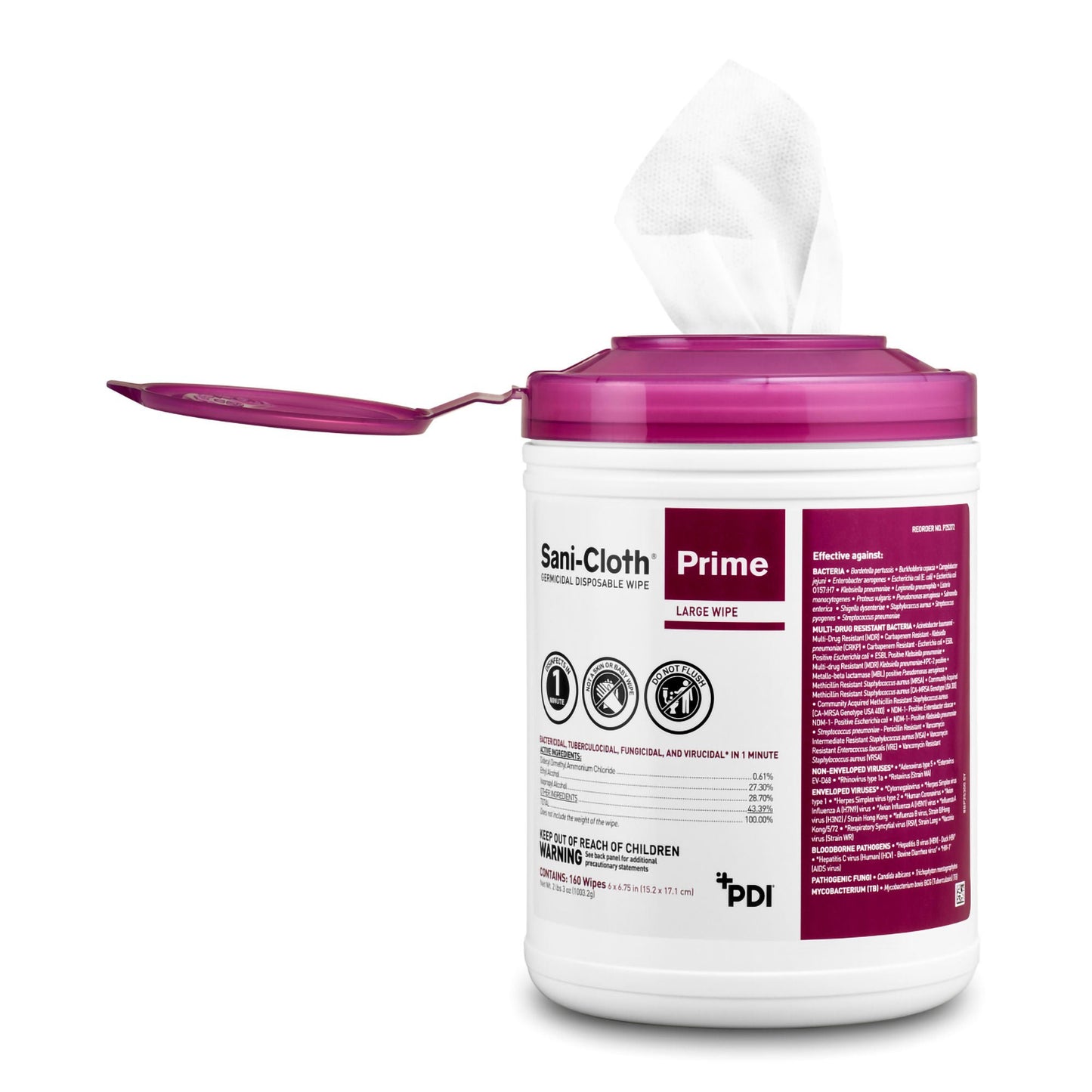 WIPE, GERM SANI-CLOTH PRIME DISP LG 6"X6.75" (160/CN 12CN/CS