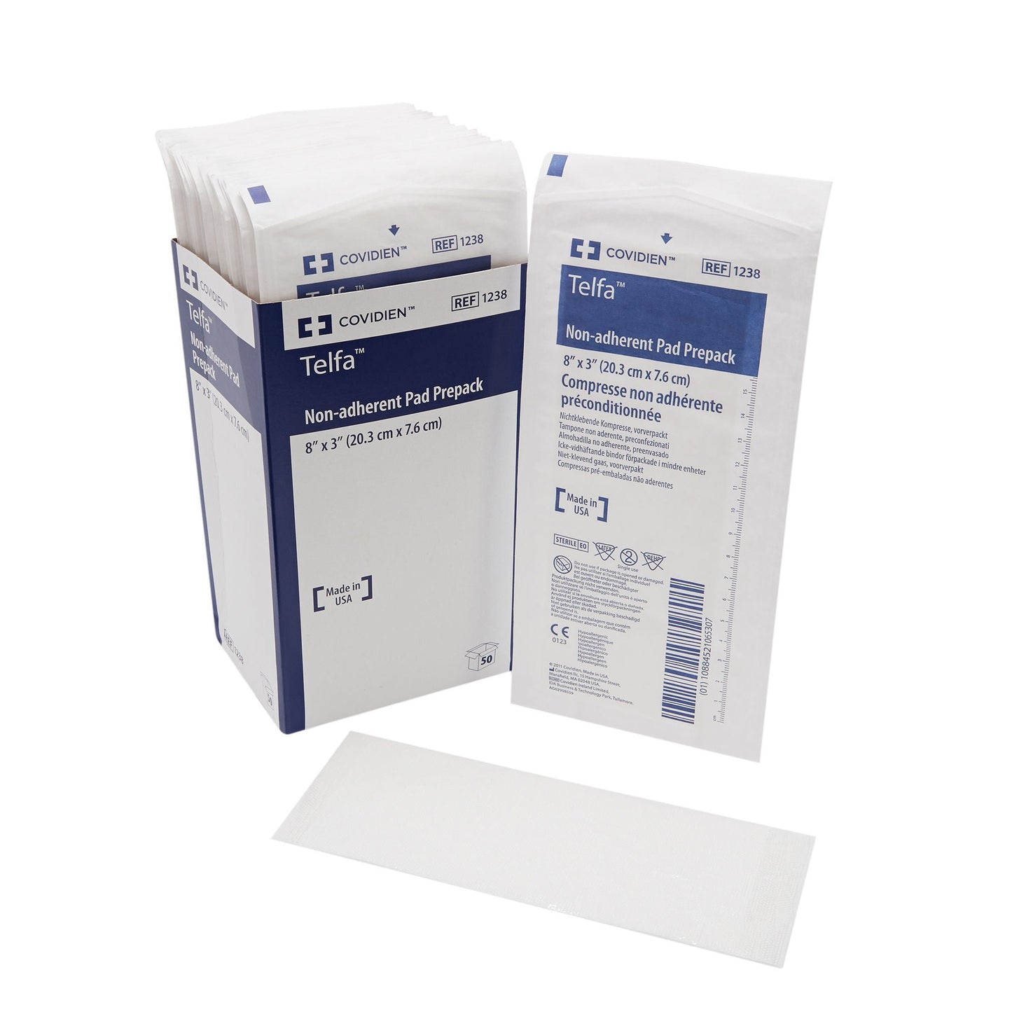 DRESSING, TELFA STR 8"X3" 1'S (50/CT) KENDAL
