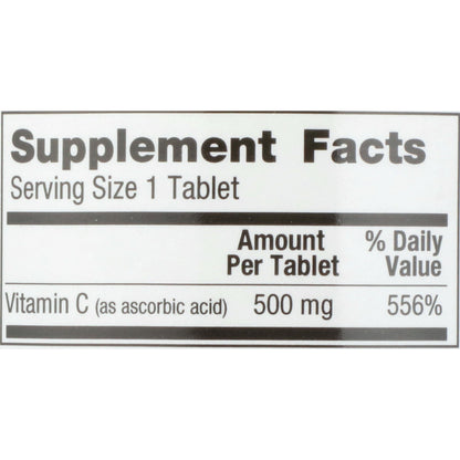 VITAMIN C, TAB 500MG (500/BT 12BT/CS)
