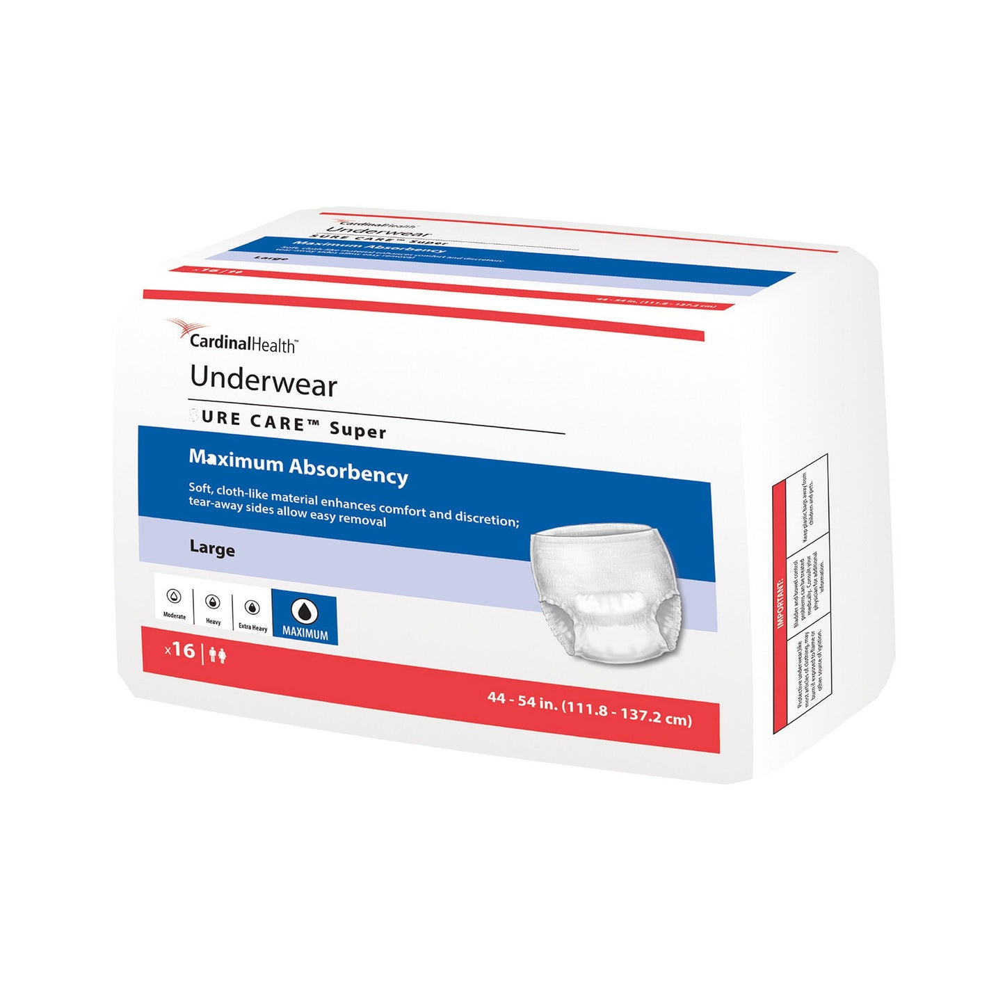 UNDERWEAR, SURECARE XLG 48"-66" (12/BG 4BG/CS)