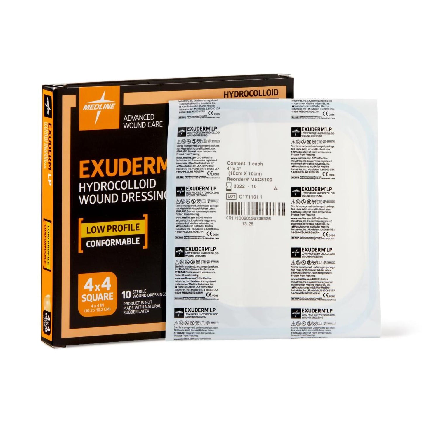DRESSING, EXUDERM LP 4X4 HYDRO(10/BX)