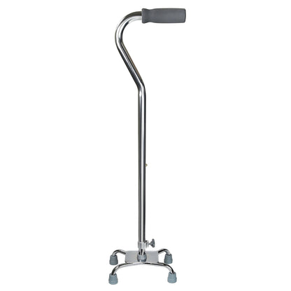 CANE, QUAD/SM BASE ALUM CHROME(4/CS)