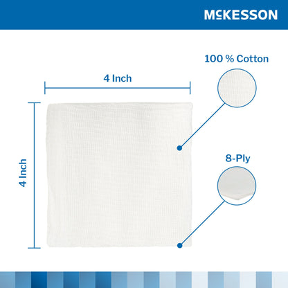 SPONGE, GAUZE 8PLY STR 2'S 4"X4" (2/PK 50PK/BX 12BX/CS)