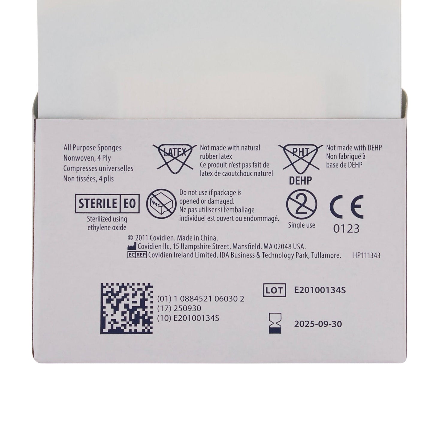 SPONGE, GAUZE CURITY STR 2"X2"(2/PK 25PK/TR 60TR/CS)