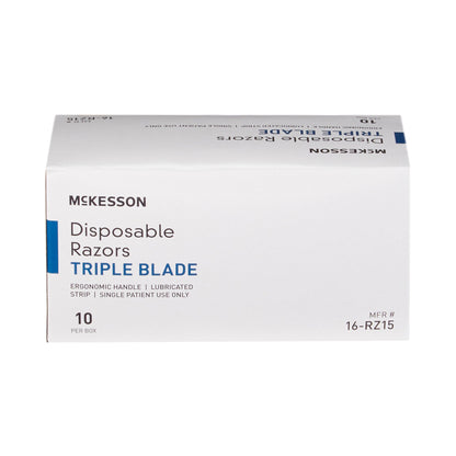 RAZOR, TRPLE BLADE ERGO HNDL W/LUBE (10/BX 50BX/CS