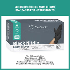 GLOVE, EXAM NTRL MD N/S CHEMO LDC BLK (250/BX 10BX/CS)