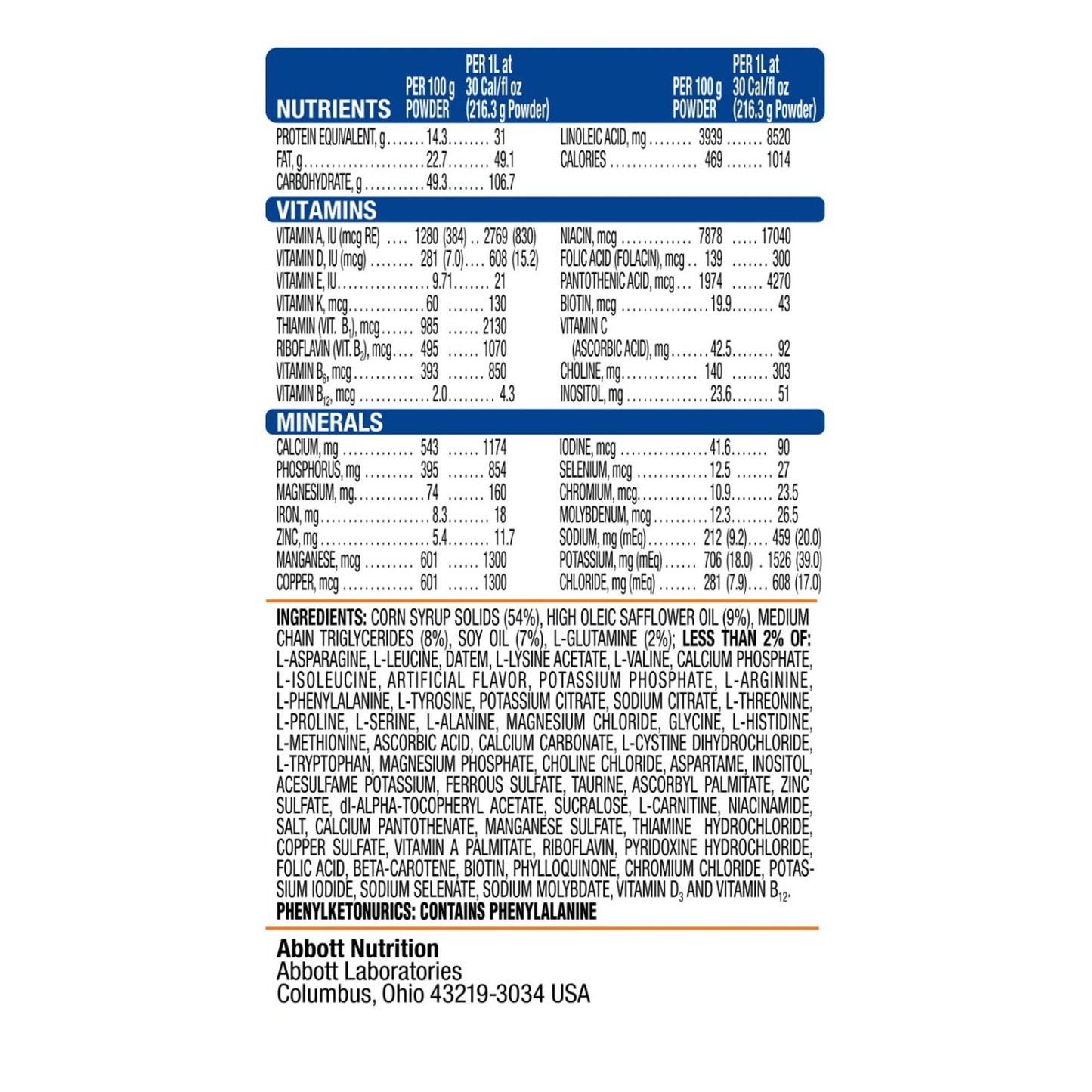 ELECARE JR, PDR VAN 14.1OZ (6/CS)