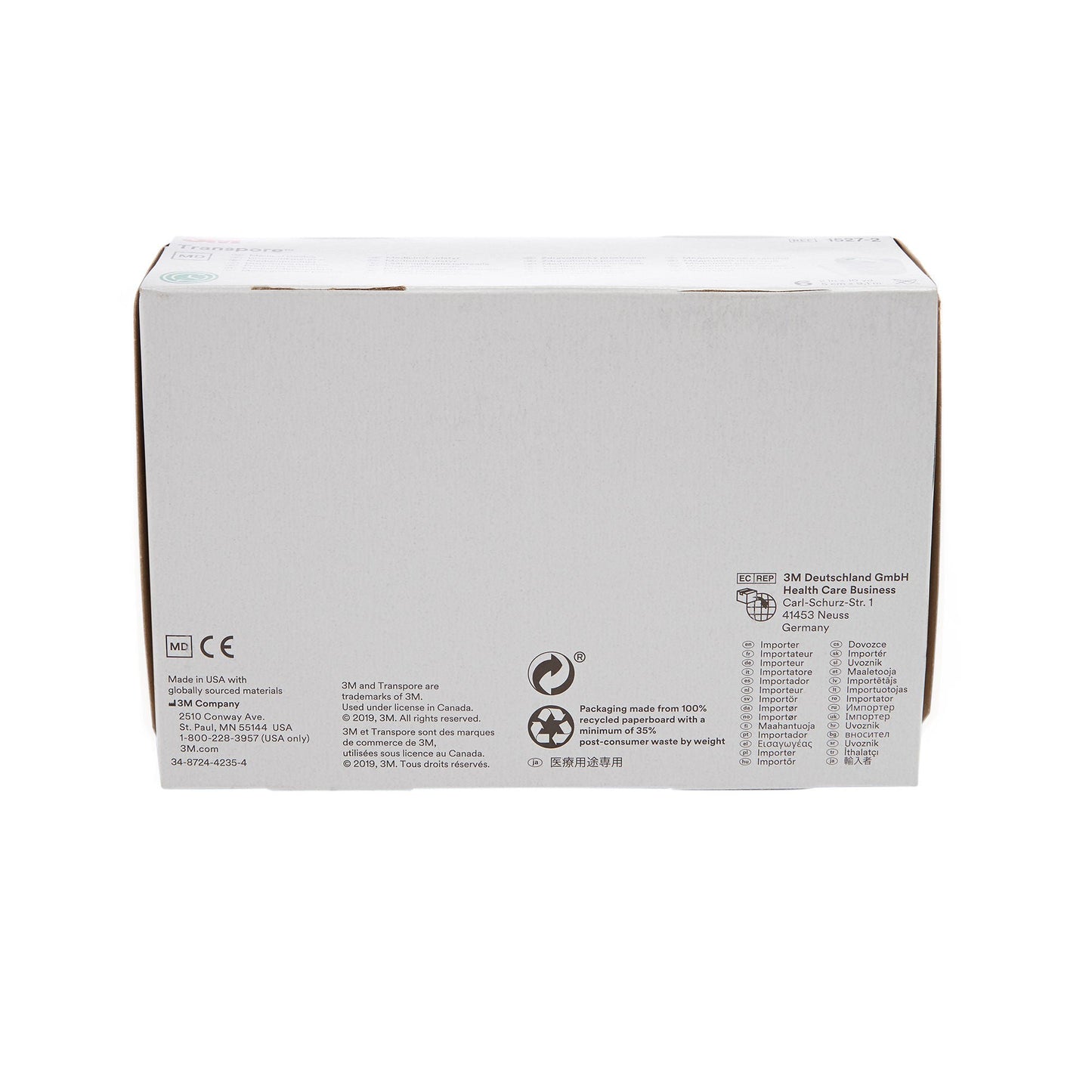 TAPE, ADHSV TRANSPORE 2"X10YDS(6RL/BX) 3M