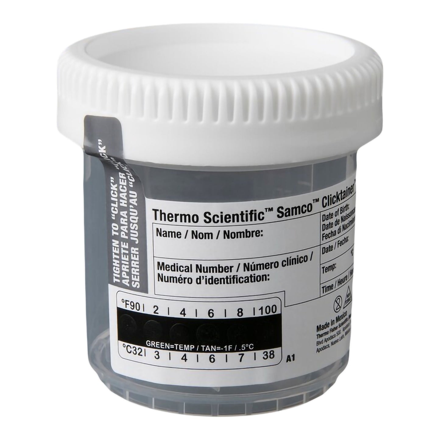 CONTAINER, SPCMN CLICKTAINER W/LABEL GRN 90MLX53MM (300/CS)