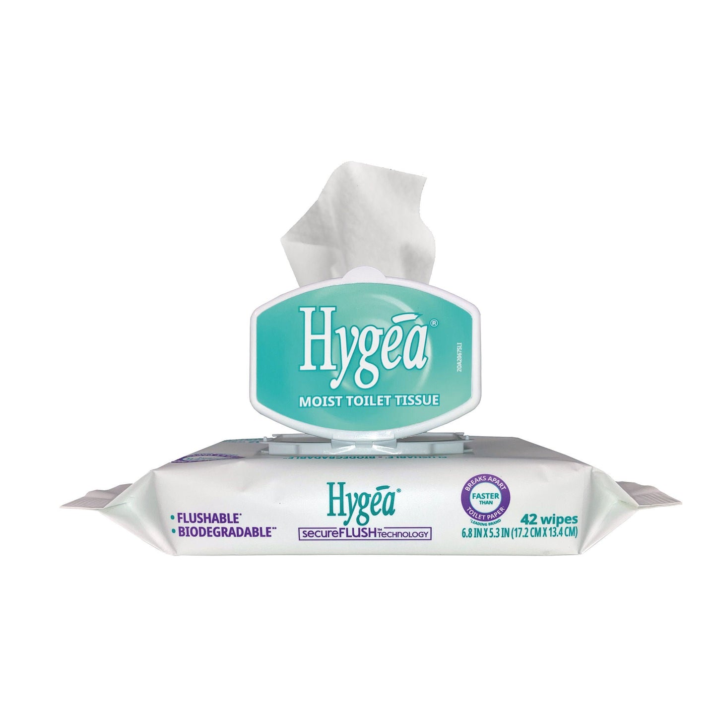 WIPE, TOILET FLUSHABLE HYGEA MOIST (42/PK 12PK/CS)