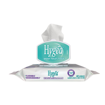 WIPE, TOILET FLUSHABLE HYGEA MOIST (42/PK 12PK/CS)