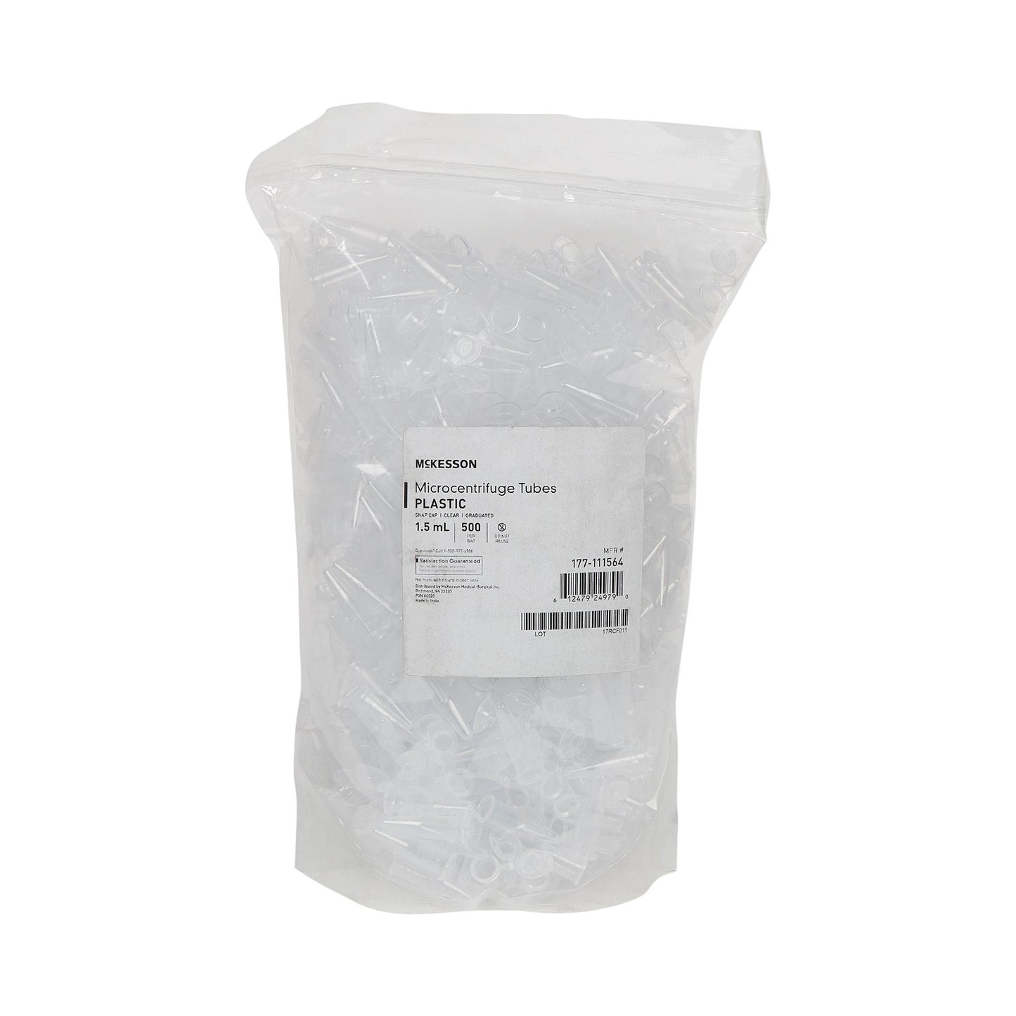 TUBE, MICROCENTRIFUGE W/SNAP CCAP NAT 1.5ML (500/BG 20BG/CS)
