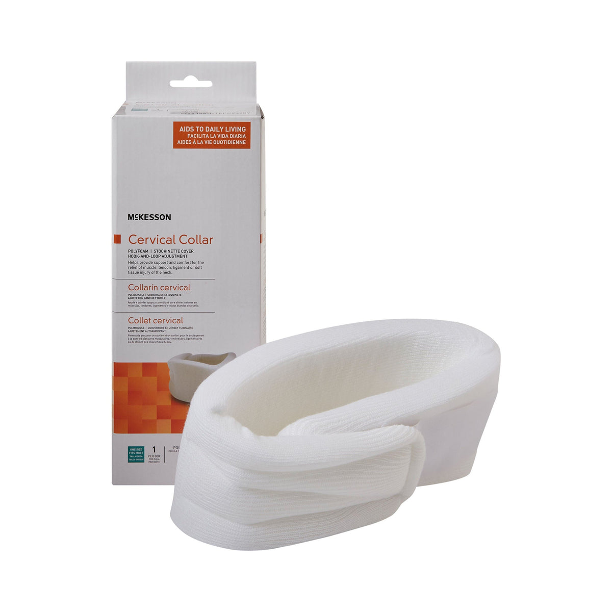 CERVICAL COLLAR, ADJ FIT HOOK & LOOP CLOSURE (6/CS)
