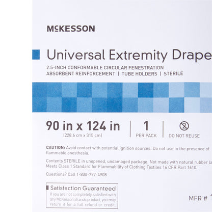 DRAPE, SURGICAL ORTHO UNIV EXTREMITY W/ABS 90"X124" (10/CS)