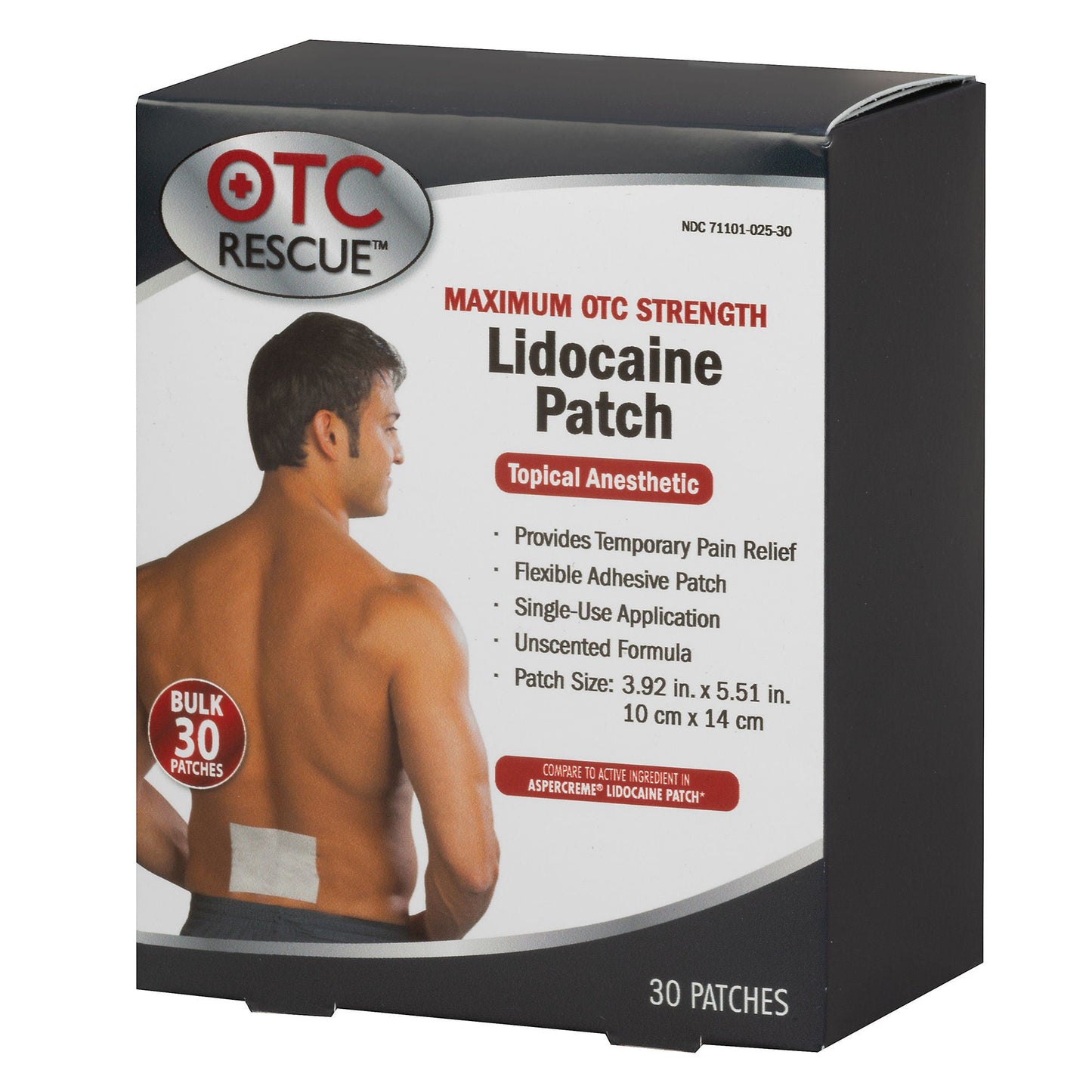 LIDOCAINE, PATCH PAIN RELIEF OTC RESCUE 30COUNT (8/CS)