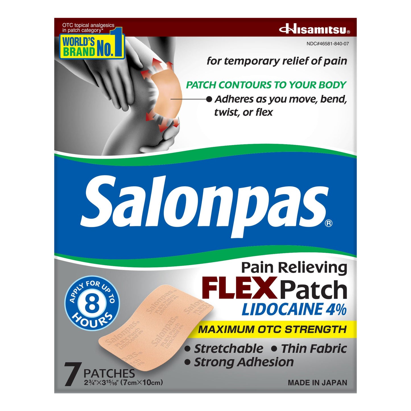 SALONPAS, PATCH LIDOCAINE FLEX(7/EA 5/PK 8PK/CS)