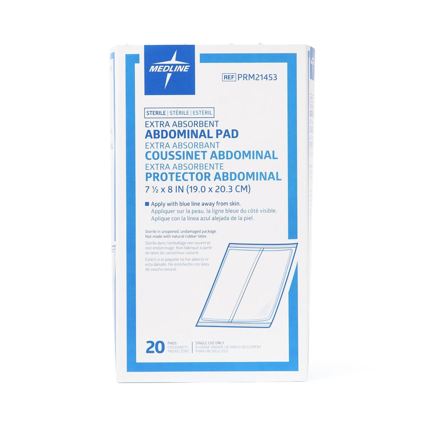 PAD, CARING ABDN COMBINE STR 8"X7 1/2" (20/BX 12B