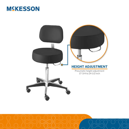 STOOL, EXAM PNEU 5LEG BCK BLK