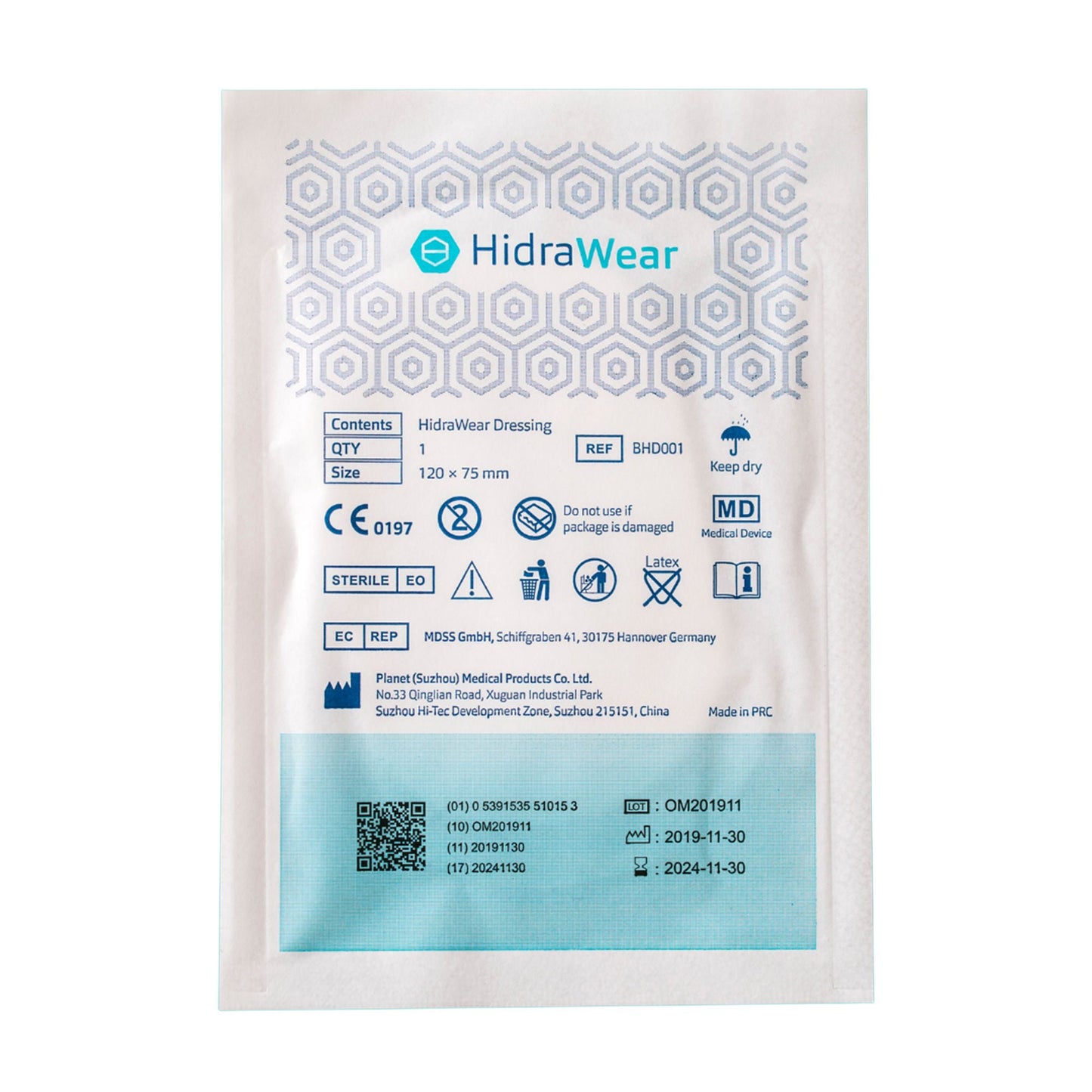 DRESSING, SUPERABSORBENT HIDRAWEAR 7.5X12CM (30/PK 24PK/CS)