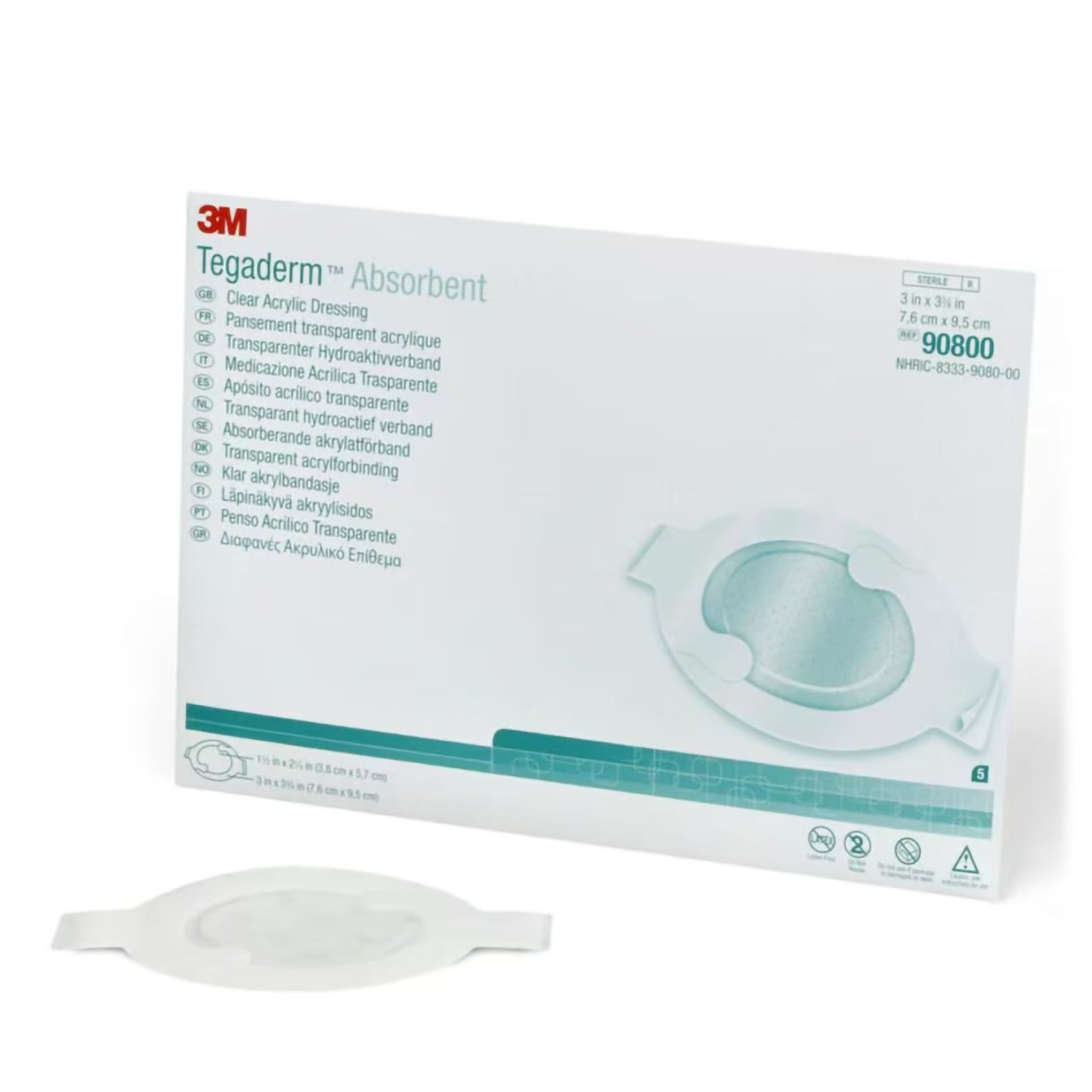 DRESSING, TEGADERM ACRYLIC OVAL 3X3 3/4" (10/BX 4BX/CS)