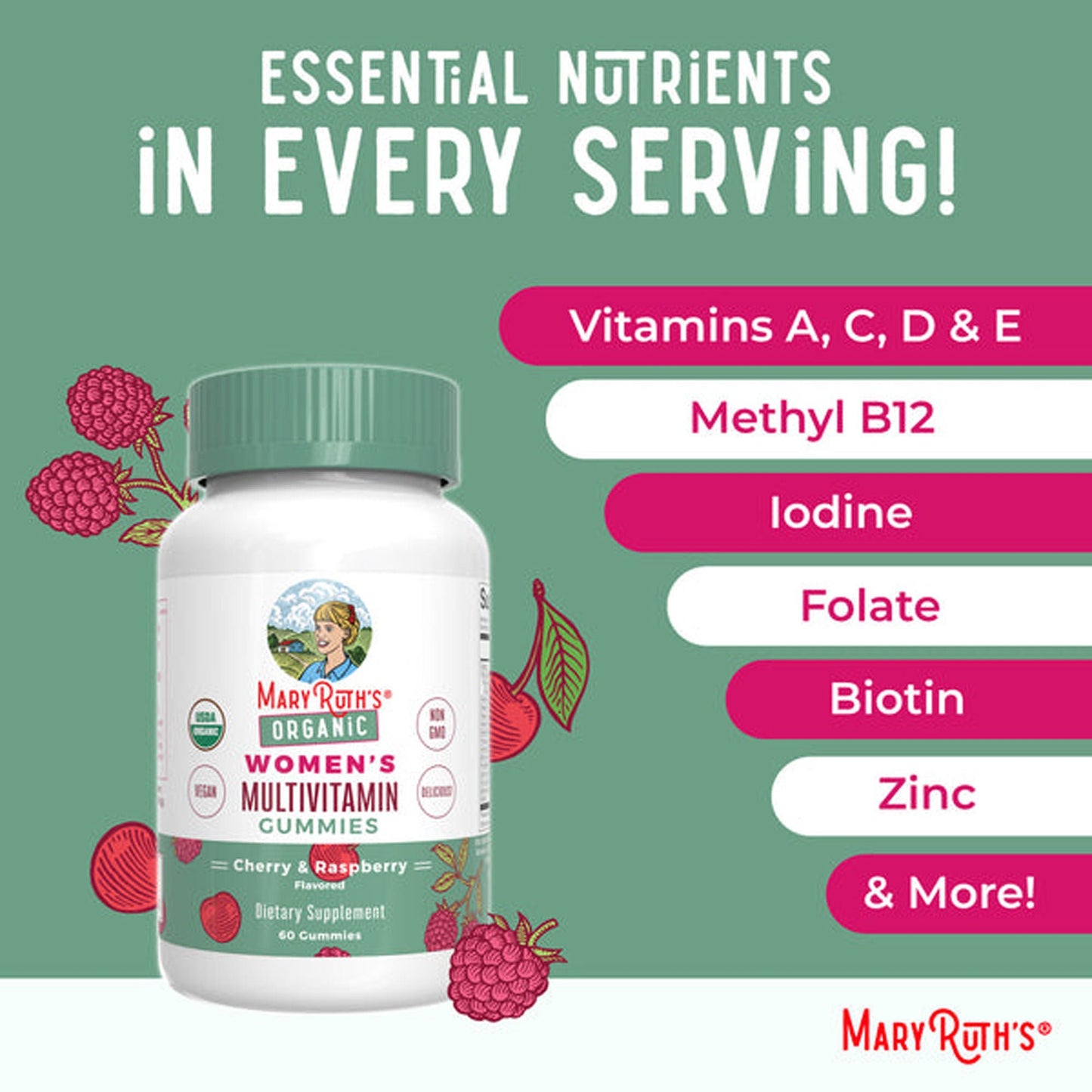 SUPPLEMENT, GUMMIE ORGANIC WMNMULTIVITMN STRWBRY 60CT (6/CS