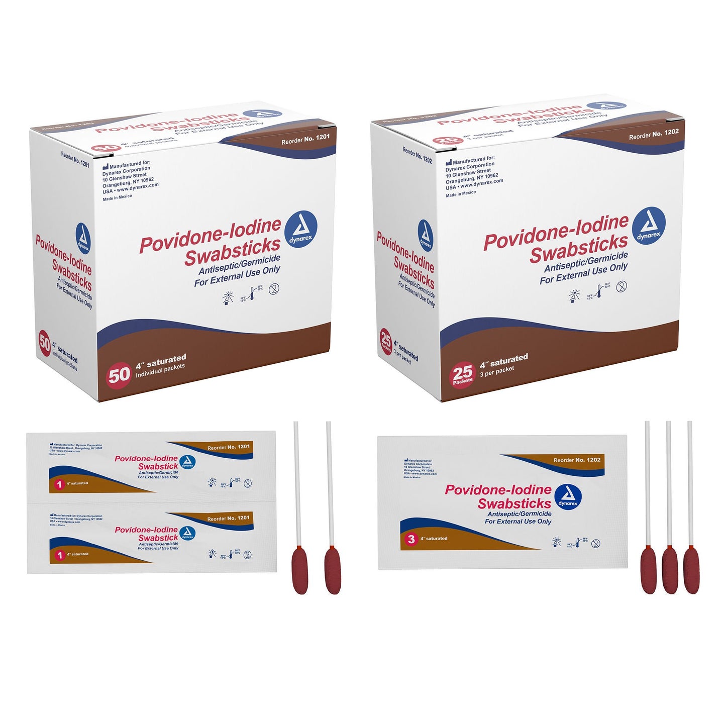 SWABSTICK, PVP (3/PK 25/BX 10BX/CS)
