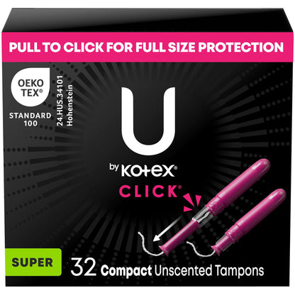 TAMPON, U BY KOTEX PREM SECURTY SUPER ABSRB (32/BX 6BX/CS)