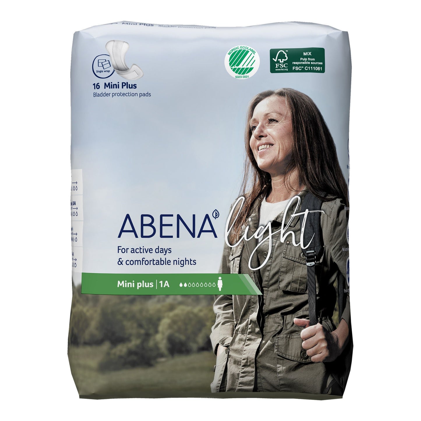 PAD, LINER INCONT ABENA LIGHT MINI PLUS 1A (16/BG 16BG/CS)
