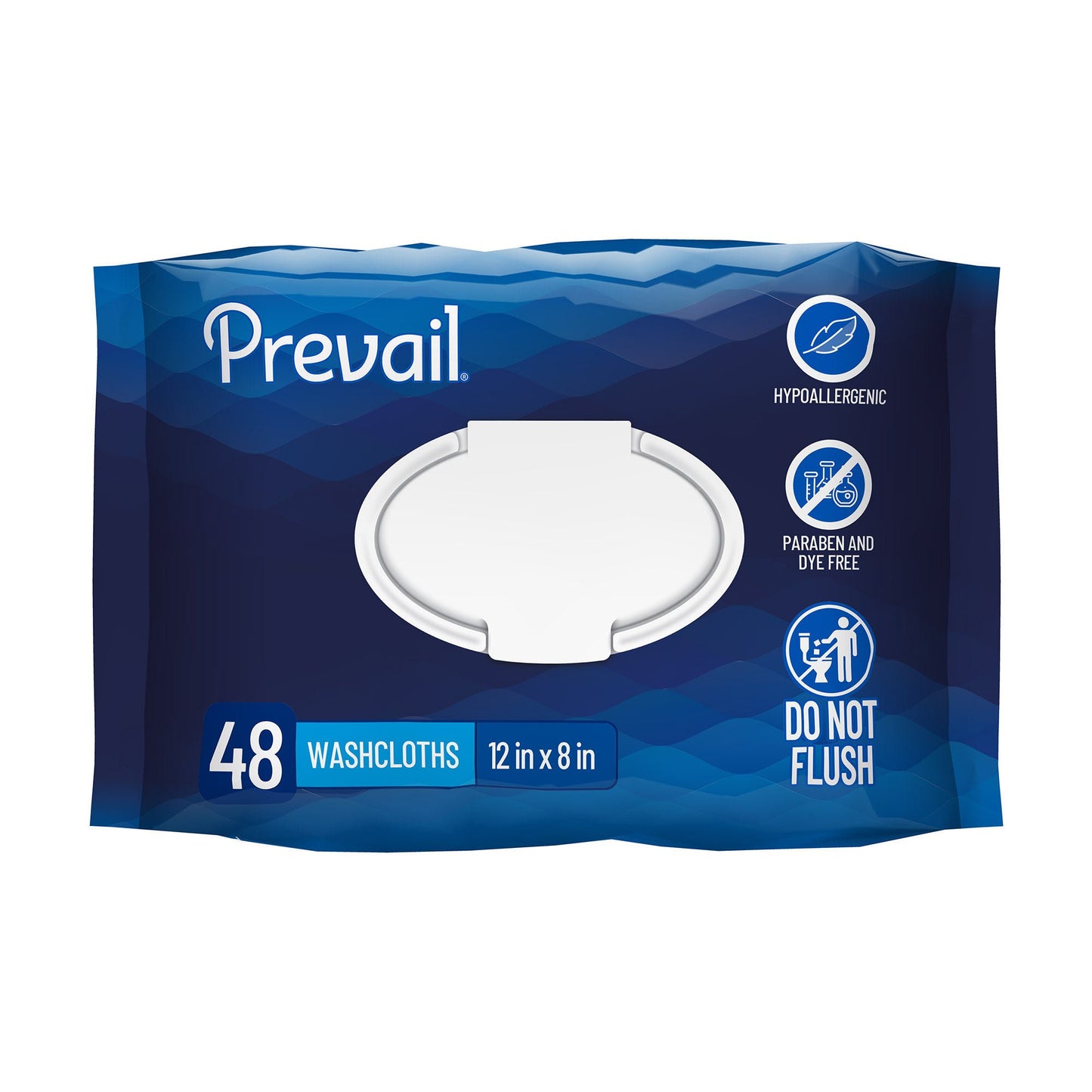 WASHCLOTH, ADLT PREVAIL SOFT PK W/LID 8"X12" (48/PK 6PK/CS)