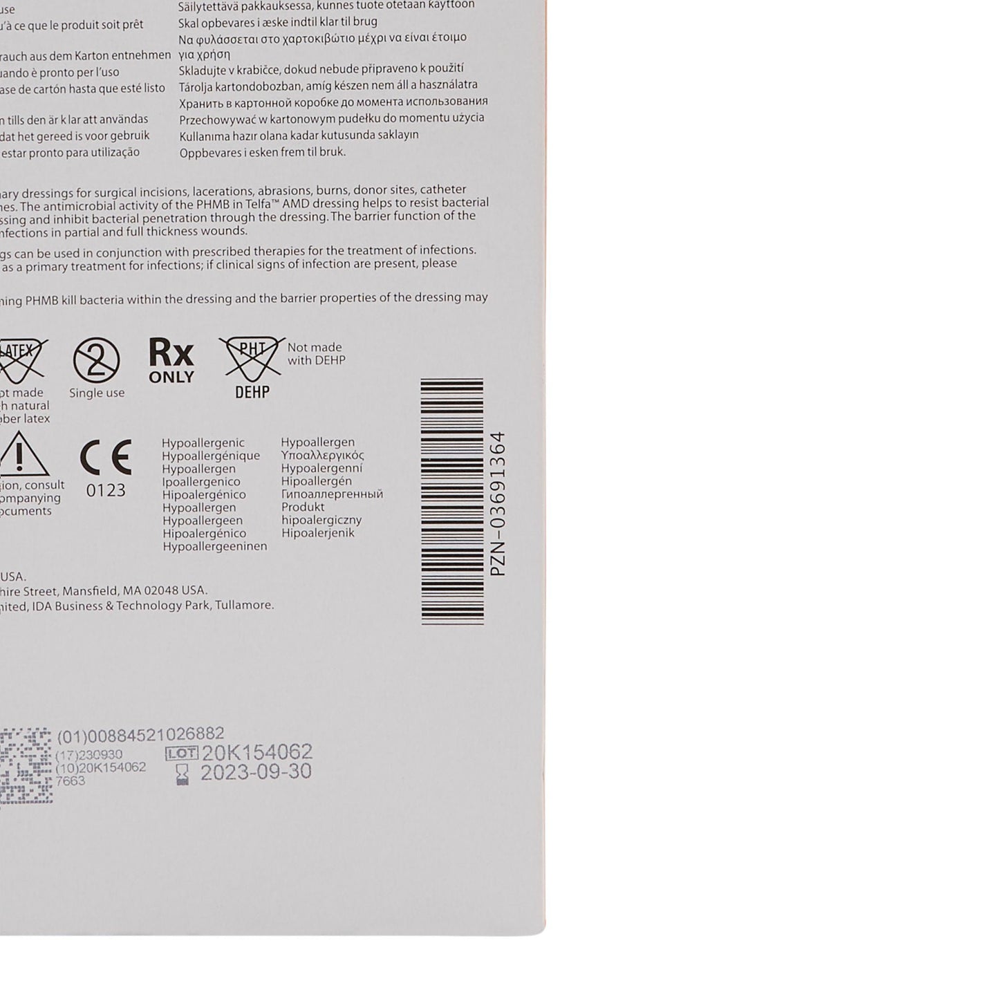 DRESSING, TELFA 3"X8" STR 1'S (50/TR 12TR/CS) KENDAL