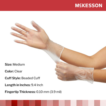 GLOVE, EXAM VNYL MED N/S (150/BX 10BX/CS)