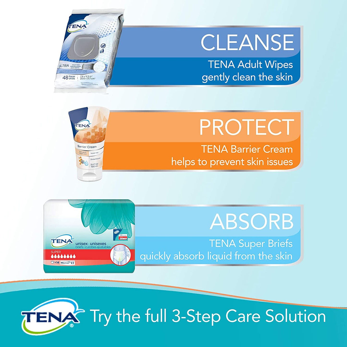 WASHCLOTH, WET ULTRAFLSH TENA FLSHBL (48/PK 12PK/C SCAPER