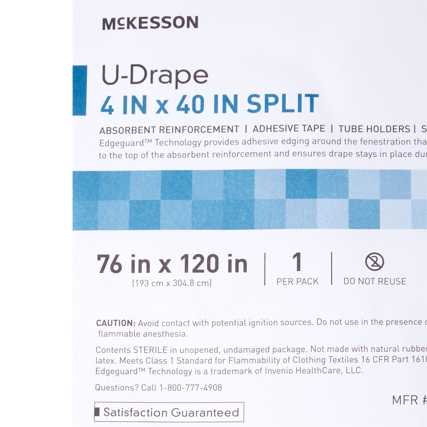 DRAPE, SURGICAL ORTHO W/SPLIT 76"X120" (18/CS)