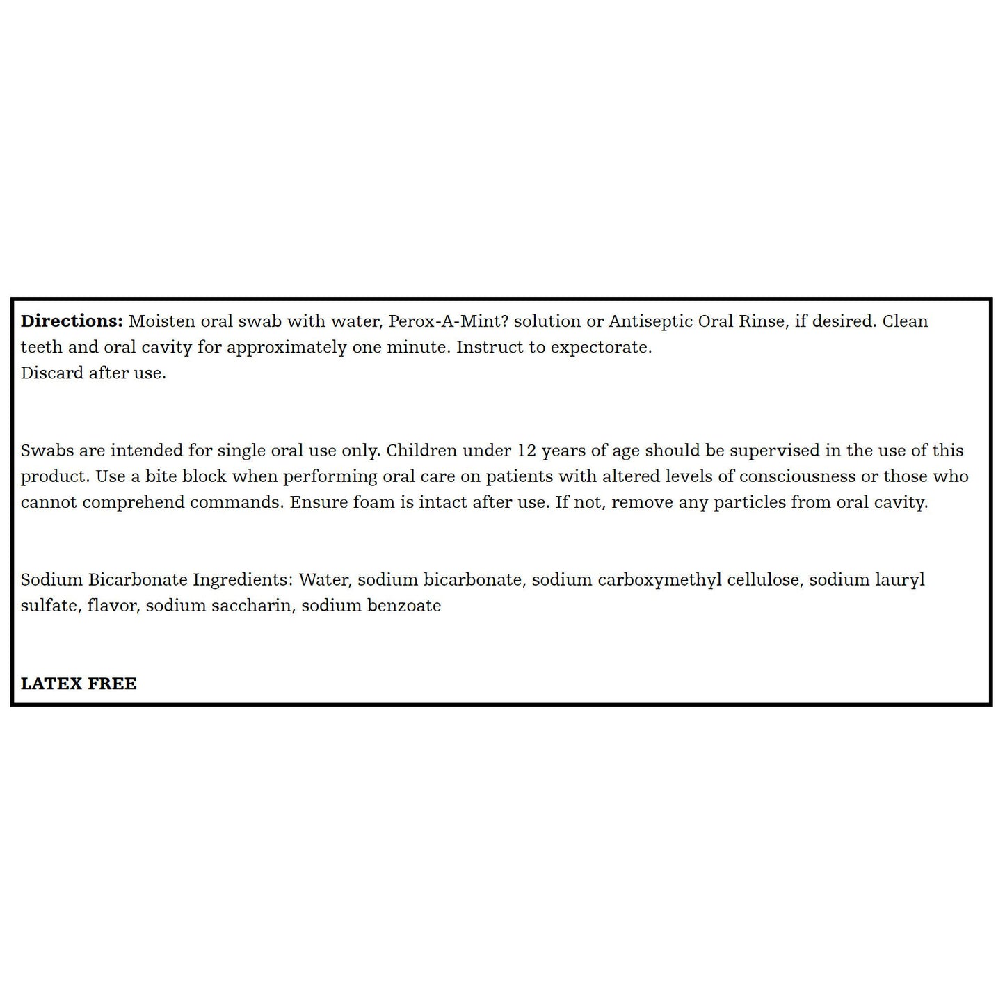 SWAB, ORAL W/ NA BICARB (20PK 50PK/CS)