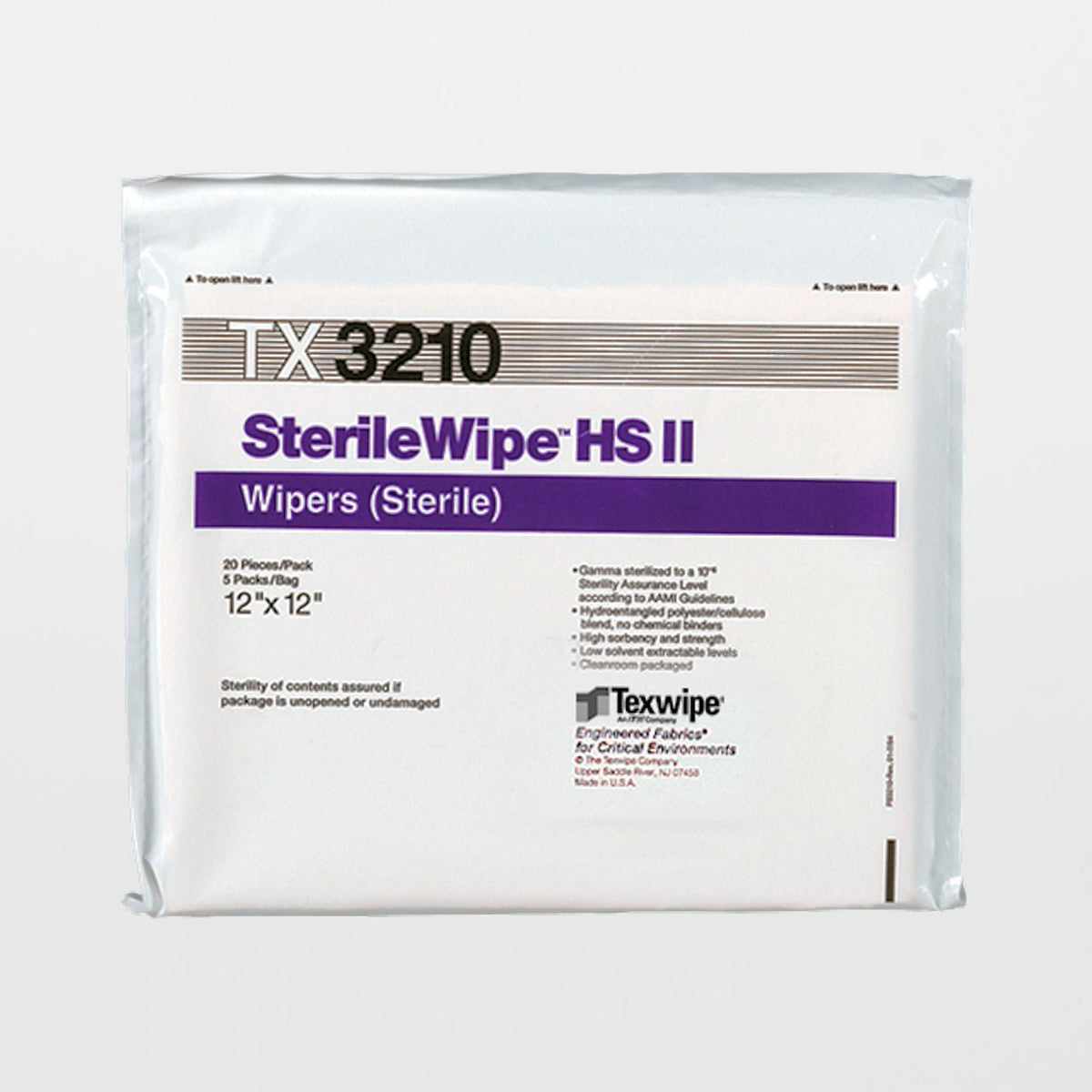 WIPE, POLY KNIT STR 12"X12" (100/BG 5BG/CS)