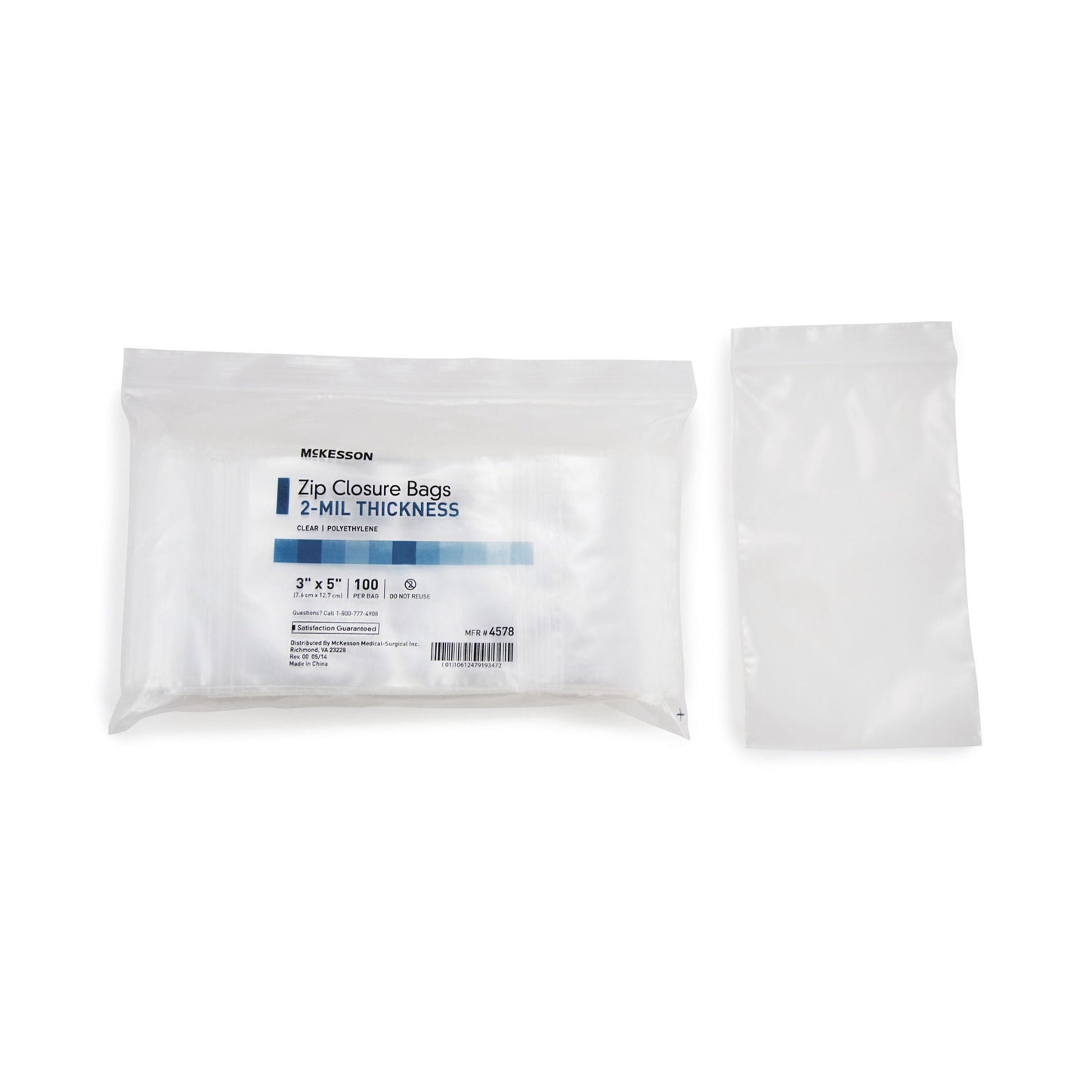 BAG, ZIP LOCK 3"X5" (100/PK 10PK/BX 12BX/CS)