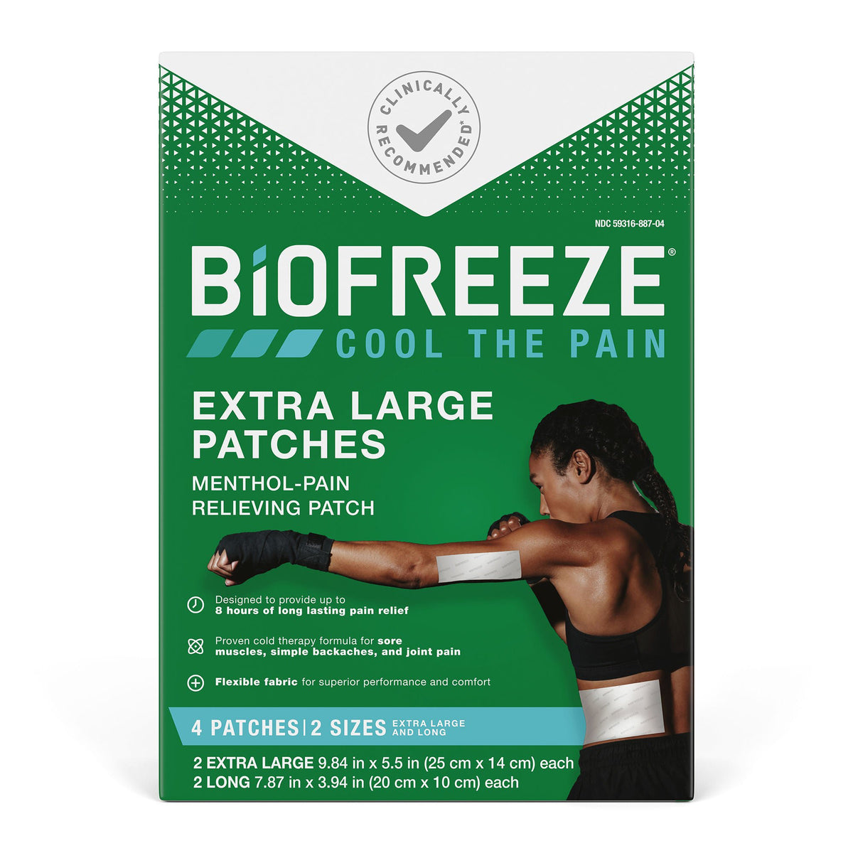 BIOFREEZE, PATCH CLASSIC XLG (4/PK 3PK/BX 8BX/CS)