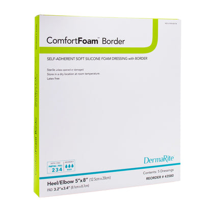 DRESSING, CMFRT FM SFT SIL W/BRDR HEEL 5"X8" (5/BX)