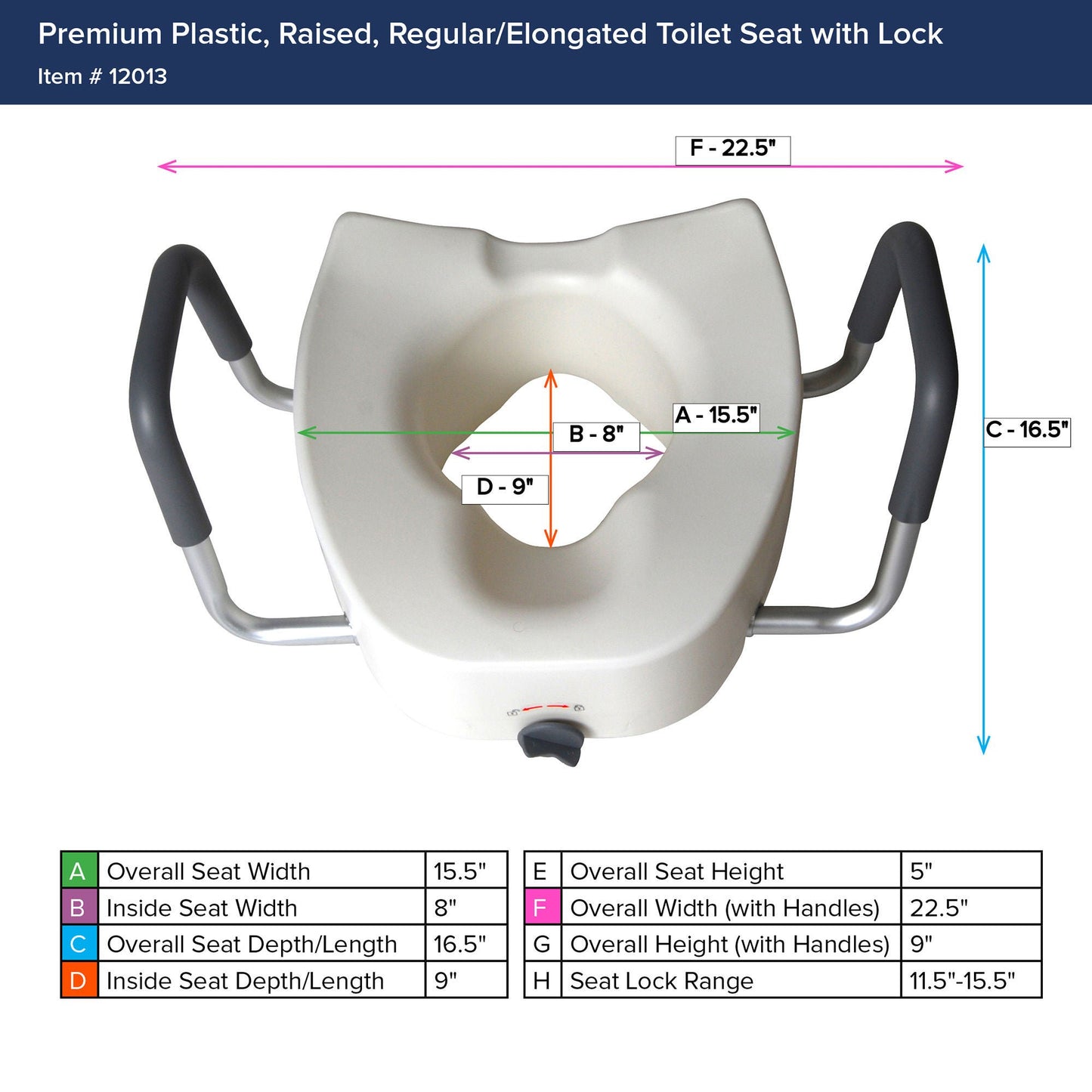 SEAT, TOILET RAISED W/ARMS